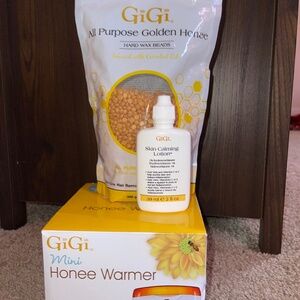 Gigi Hard Wax Beads, Wax Warmer, and Skin Calming Lotion